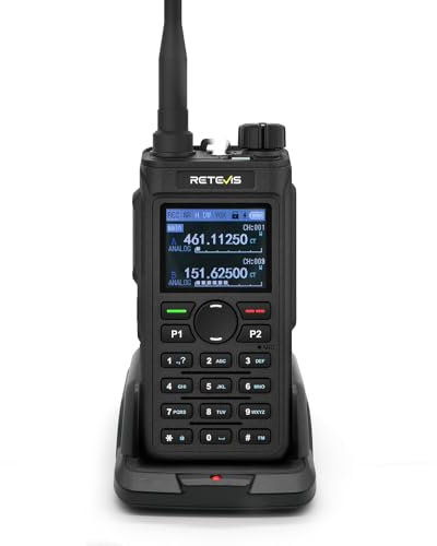 Retevis C62 Walkie Talkie Largo Alcance, Ham Radio Bidireccional Doble Banda Radio Amateur, Pantalla LCD, 2000mAh, Walkie Talkie Transceiver, para Senderismo, Caza y Acampada (Negro, 1 Pieza)