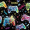 CHDITB Gaming Wandtattoo,Bunte Game Tapete,Wandtattoo Kinderzimmer Jungen(44x300cm) Bunte Gamer Poster,Gaming Wandbild für Schlafzimmer,Wandtattoo Junge Teenager,Graffiti Kindzimmer Wandsticker