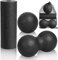 LOPHE Faszienball Set, 3 Stück Massageball und Faszienrolle set, Faszienrolle Klein für Rücke, Erdnuss Faszien Ball für Muskelschmerzen Verspannungen Osteopressur Massager Faszientraining(Schwarz)