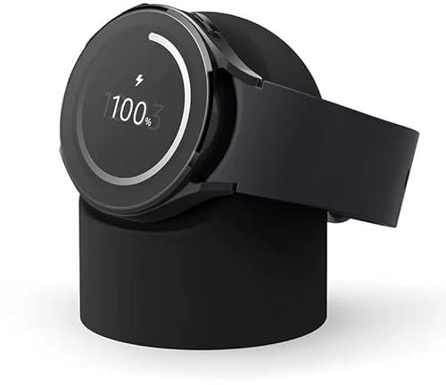 YOOUMI Charger Silicone Stand for Samsung Galaxy Watch 7/ FE/Ultra/Watch 6/ Watch 5 40mm 44mm, Watch 6 Classic/Watch 5 Pro, Smartwatch Charger Stand, Desktop Storage Stand, Black