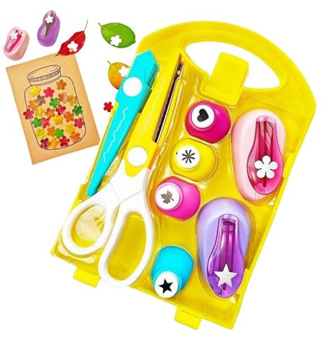 Bastellocher, geformter Locher - Papierlocher für Kinder | Papierstanzer Blätter, Herz, Stern zum Basteln, Schul-Scrapbooking-Papierstanzer für Kunst und Handwerk