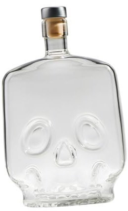 MAGICLULU Skull Pattern Whisky Decanter Engraved Bottle Storage for Bourbon Liquor