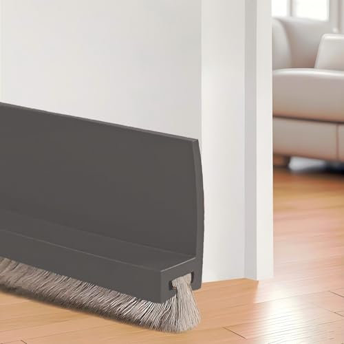 Midslinee 100cm Grigio Guarnizione a Spazzola per Porte, Paraspifferi Sottoporta, Paraspifferi porta blindata, Paraspifferi per Porte, door seal (gray)