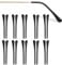 AFCJLTO 10 paia tappi per occhiali in silicone, Cuscinetti Auricolari per Occhiali in Silicone, antiscivolo per stanghette di occhiali da sole in metallo, Ripara le aste universali per occhiali, nero