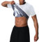 Donason Herren Sauna Shirt Saunaanzüge Abnehmen Schwitzen Body Shaper Kurzarm Fitness Workout Schweiß Weste Kompressionsshirt Gewichtsverlust Shapewear für Männer