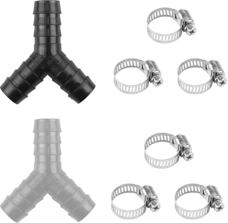 2 Stück Y-Form Waschmaschine Schlauchverbinder Ablaufrohr Umsteller Doppel Abflussrohr Anschluss Zubehör für Waschmaschinen und Geschirrspüler (Weiß und Schwarz)
