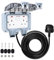 Outdoor Socket 2 Gang Waterproof Outdoor Double Socket with Extension Lead Switched Sockets Garden Power Socket External Mains Outlets IP66 Weatherproof (5M)