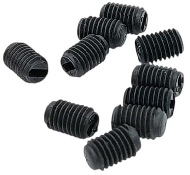 10x Kunststoff Madenschraube M7 x 1 Gewindestift 10 mm mit Schlitz – Feststellschraube Wurmschraube Gewindenippel (Schwarz)