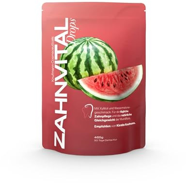 ZahnVital Drops Xylit – zuckerfrei, remineralisierend & zahnpflegend · schützt gegen Karies & Zahnfleischprobleme · 50-Tage-Vorrat · ideal für unterwegs (465 g, Wassermelone)