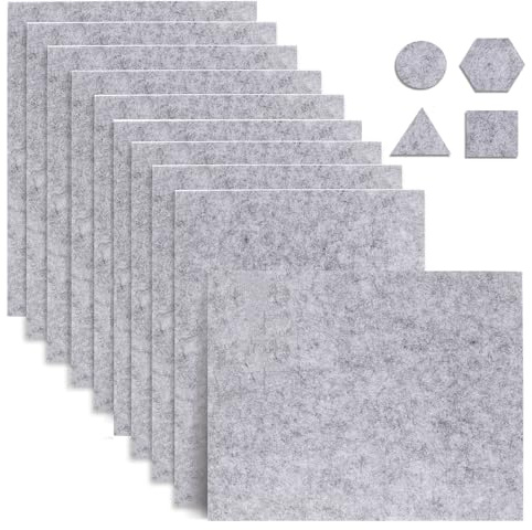 TranRantic 10 Stück Filzgleiter Selbstklebend, Filzgleiter für Stühle | 4mm Filz Selbstklebend zum Zuschneiden, 16×20cm, Hochwertigem Nadelfilz Möbelgleiter für Stühlen Möbel Bodenschutz (Grau)