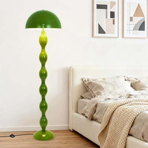 Grüne Stehlampe Wohnzimmer,Pilz Lampe Stehlampe,Vintage Bodenlampe,Retro Nordisch Stehleuchte Für Schlafzimmer Esszimmer Büro,Pilzlampe Mit Fußschalter,E27-Glühbirne Erforderlich (nicht enthalten)