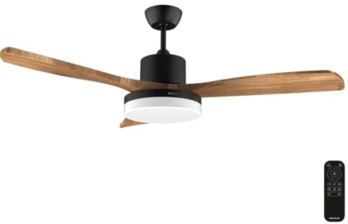 Cecotec Ventilador de Techo 30W EnergySilence Aero 520 Willow | Motor DC, 132cm, LED 3 Tonalidades, Mando a Distancia, 6 Velocidades, Temporizador 8h, 3 Aspas, Verano/Invierno