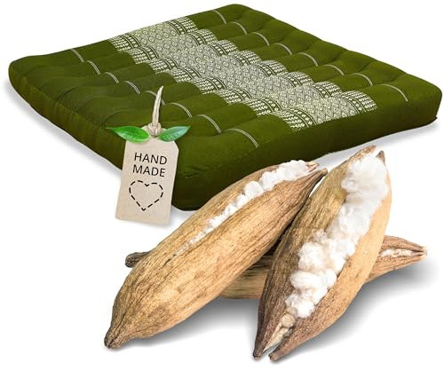 livasia Sitzkissen Stuhlauflage groß - 50x50x6cm - Bodenkissen Indoor/Outdoor, Meditationskissen Yogakissen, Stuhlauflage für Palettenmöbel, Steppkissen für Stuhl und Bank (Grün)
