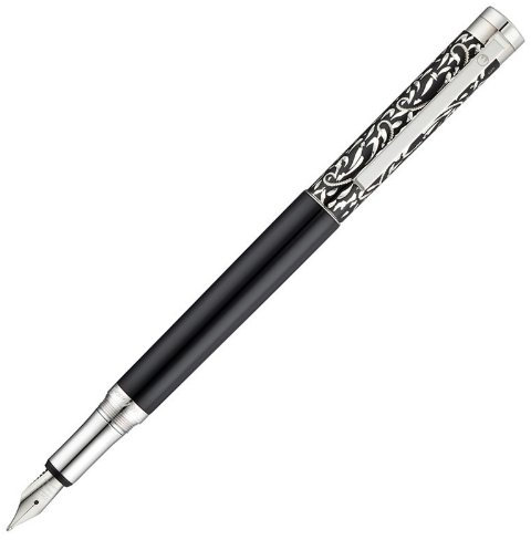 Waldmann Füllhalter Xetra Vienna, schwarz, Sterling Silber, Feder:breit (B)