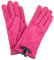 Snugrugs Damen Wildleder-Handschuhe mit Fleece-Futter und Schleife (Braun, Schwarz, Fuchsia, Violett) Gr. X-Large, Fuschia pink