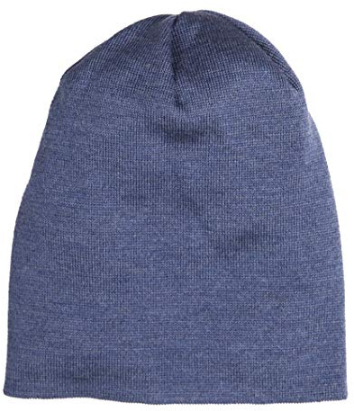 Leuchtfeuer Strickmütze Merino Uni Lang, One Size, Jeans