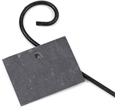 La Cordeline CJN20D Étiquette ardoise naturelle et porte-étiquette acierardoise naturelle et porte-étiquette acier, 1 pièce, Gris