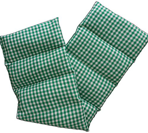 Kirschkernkissen 75x20cm groß 8-Kammer • Wärmekissen Mikrowelle & Backofen geeignet, grün-weiß