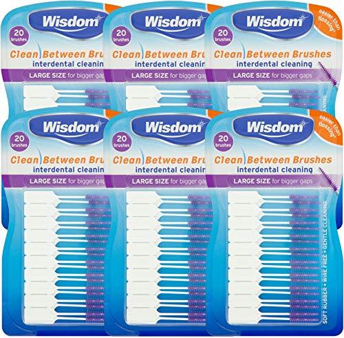 Wisdom Clean Between Interdental Large Purple Brushes - Pack of 6, total 120