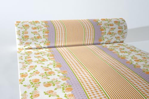 Sovie HORECA Tischläufer Vichy, Linclass® Airlaid Tischläufer 40cm x 24m Tischdecken-Rolle stoffähnlich, Ideal für Gartenpartys, Hochzeiten, Sommerfeste, (Curry/Orange)