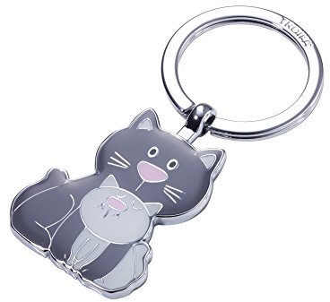 Troika CAT & KITTY Porte-clés, 8 cm, Gris (Grau)