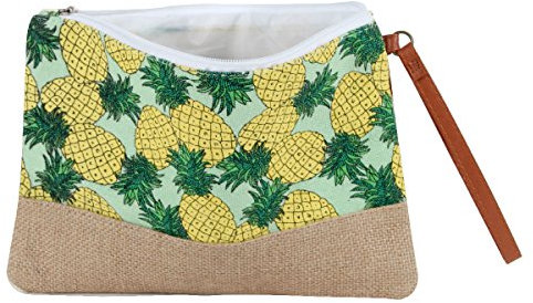 Alsino Kosmetiktasche Ananas Federmäppchen Kulturbeutel mit Reißverschluss Anker Maritim Handtasche, Variante wählen:KT-212 grün Ananas