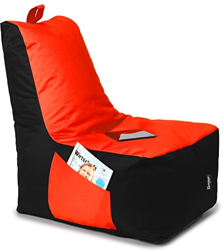 BuBiBag Sitzsack für Kinder und Erwachsene, Gaming Sitzsäcke mit Füllung für das Kinderzimmer, Zockersessel für groß und klein | XXL ChillBag, Neonorange