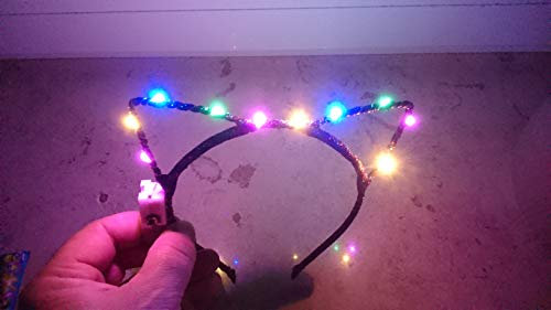 LED Haarreifen Leucht Blink CAT Katzen Ohren Katzenohren Haar Reif blinky Haarreif