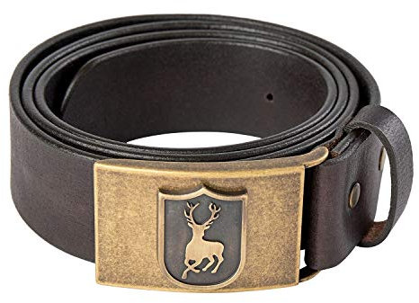 Deerhunter Echtledergürtel mit großer Schnalle Dunkelbraun Herren (one Size)