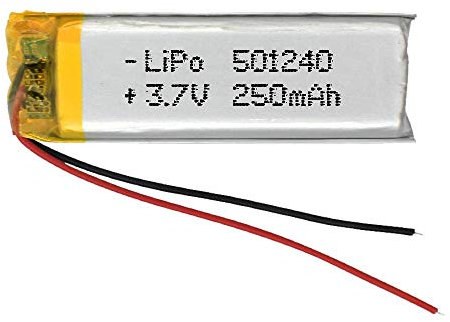 Batterie 501240 LiPo 3.7V 250mAh 0.925Wh 1S 5C Liter Energy Battery pour l'électronique Rechargeable Téléphone Portable Smartwatch GPS - Ne Convient Pas à la Radiocommande 42x12x5mm (250mAh|501240)