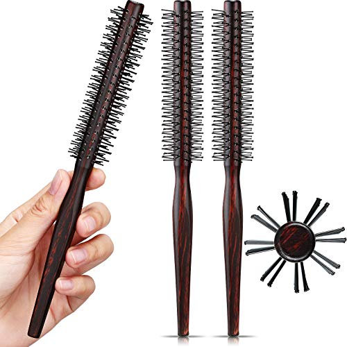 3 Stücke Kleine Runde Bürste für Kurzes Haar, 1 Zoll Styling Haarbürste für Elf Haar, Tolle Rolle Nylon Borste für Pony, Dünnes Haar, Feines Haar, Locken