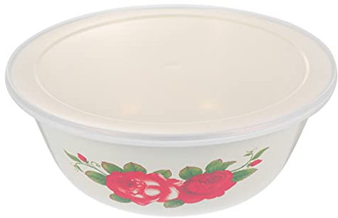 BESTonZON Suppe Schalen Emaille Retro Reis Sch¨¹ssel Chinesische Bauernhaus Nudel Sch¨¹ssel Haferflocken Schalen Lebensmittel Portion Sch¨¹ssel Mit Deckel f¨¹r Pasta Salat Getreide Suppe