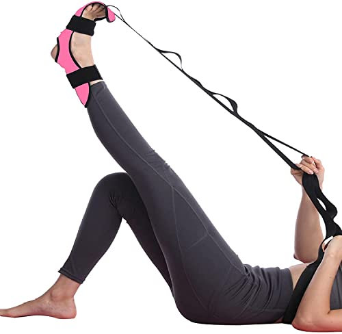 Nytlivet Yoga & Stretching Strap mit Ringdesign, Dehnungsgurt, Pink, Oxford-Gewebe/Polyester, 130x14 cm, 0.13 kg