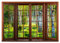 WallArena - Vlies Fototapete Fenster mit Aussicht Wald Birke Natur Fensterblick 416x254 cm - Fototapeten Tapeten für Wohnzimmer Schlafzimmer Vliestapete Wandtapete Tapete 3D Effekt- inkl. Kleister