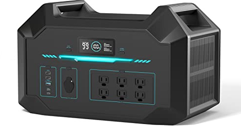 RENOGYStation électrique portable 998 Wh, sortie 2100 W, avec 12 sorties - 6 sorties CA, 2 sortie USB-C pour le camping et les caravanes équipées de générateurs solaires