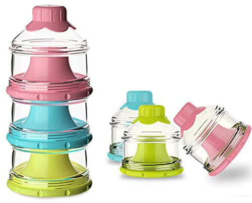 BSTCAR Doseur de Lait en Poudre pour bébé, 3 Couches, Portable, Distributeur de Poudre de Lait, Formule de Lait en Poudre, sans BPA, Voyage et activités de Plein air