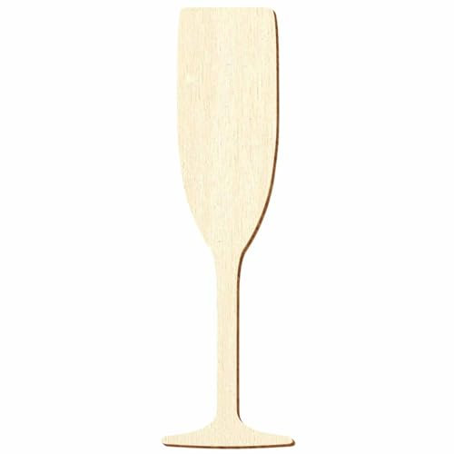 Bocal à champagne en bois - Décoration de bricolage - 50 cm - Lot de 25 pièces - Hauteur : 28 cm