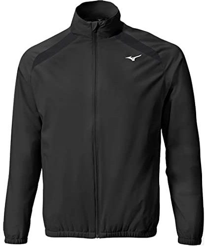 Mizuno Golf Move Breath Thermo Move Tech Herren-Golfjacke, durchgehender Reißverschluss, wasserdicht, Schwarz, Größe M, Schwarz