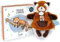 Doudou et Compagnie - Unicef DC3988 Kuschelpuppe – Panda rot – 25 cm – schöne Geschenkbox – Baby & Moi – Braun