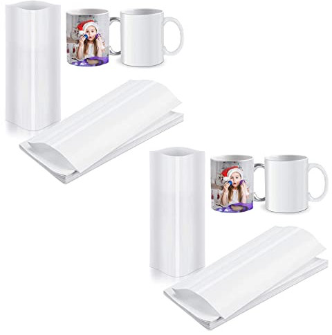 KVSERT 140 Stück Sublimations-Schrumpffolie, 12,7 x 25,4 cm, Wärmeübertragung, Schrumpffolie, Beutel für Tasse,