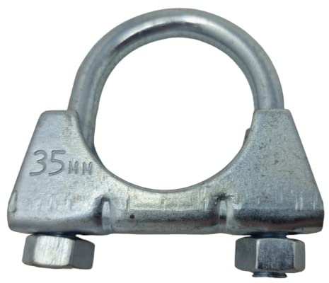 35mm Universal U Bolt Exhaust Clamps - Heavy Duty Clamp & Nuts (Pack of 2)