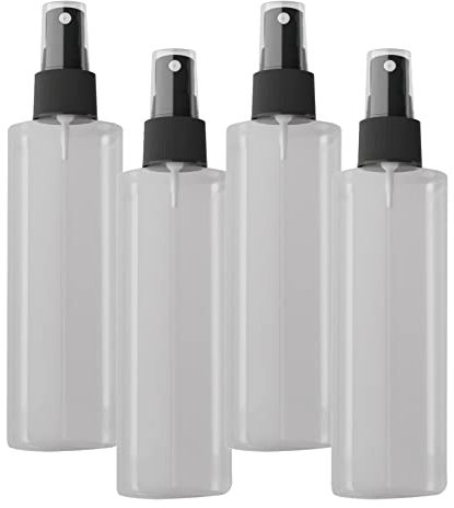 BPZXL 4 pièces 200ml Transparent flacons vaporisateurs vides en plastique de Avec Sprayer Noir,Vaporisateur Cheveux Vaporisateur Plante Vaporisateur Eau - Flacon Spray Vide
