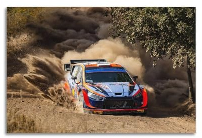 LADV Rally WRC Sportwagen-Poster I20 Sportwagen Sand Drift Dekorative Malerei Leinwand Wandkunst Bild 30 x 45 cm