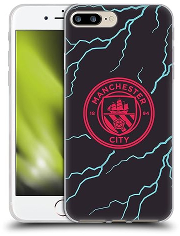Head Case Designs Officially Licensed Manchester City Man City FC Third 2023/24 Badge Kit Gel Case [Military Grade] Compatible with Apple iPhone 7 Plus/iPhone 8 Plus and Compatible with MagSafe