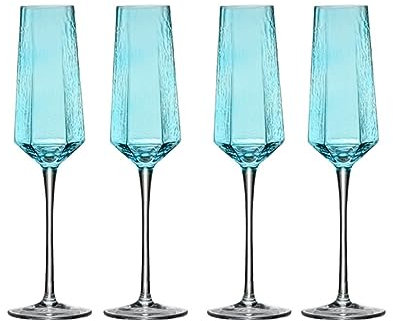 PEKJI Bicchieri da vino rosso Set di 4 bicchieri da cocktail in cristallo a stelo lungo 225 ml/7,6 once per bar casa