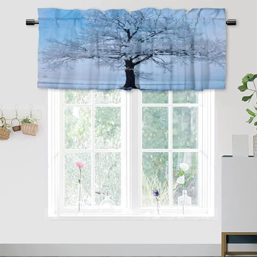 COALHO Verdunklungsvorhänge mit Wald-Motiv, realistisch, modern, abstrakt, Naturbaum, Küche, Heimdekoration, Fenstervorhänge, 138 x 46 cm (L x B x H), 1 Stück