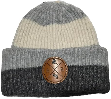 ROBIN RUTH Alaska Beanie-Mütze, hochwertig, abgestuft, Weiß / Grau / Anthrazit gestreift, GRAU, 5 5/8