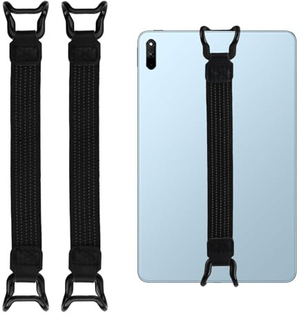 Wisebom 2 Pcs Supporto Universale Antiscivolo per Tablet, Cinturino da Mano Versatile ad Alta Elasticità Supporto Antiscivolo, Cinturino di Supporto per E-Reader e Tablet 7-11 Pollici, Nero