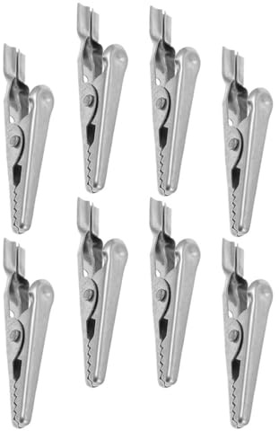 OSALADI 8 Piezas Pinzas De Cocodrilo Inoxidables 304 Para Pruebas Eléctricas Conexiones Rápidas Herramientas De Cableado Electrónico Doméstico
