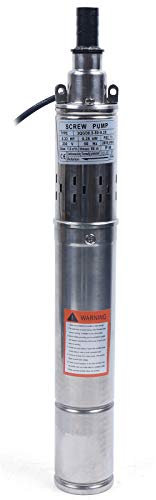 250W Brunnenpumpe Tiefbrunnenpumpe 3 Zoll, Edelstahl, 1600 L/h, 80m Förderhöhe